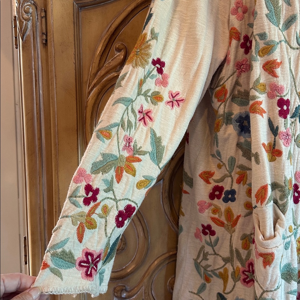 Floral Embroidered Hooded Cardigan - Picture 5 of 10